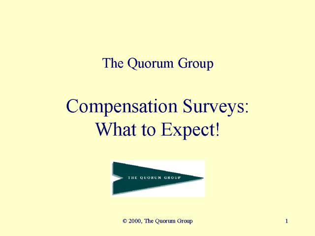 Compensation Surveys: